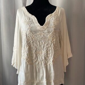 American Eagle boho peasant cottagecore style embroidered blouse size small